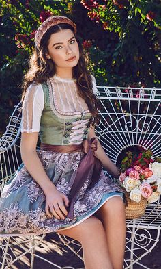 Dirndl: Krüger Madl Good Woman, Happy Woman, Dirndl Dress, Special Dresses, Green Cream