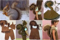 a collage of photos showing different types of stuffed animals and people dressed in costumes