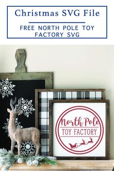 christmas svg file with free north pole toy factory svg printables on it