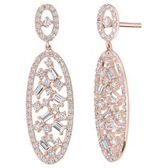 These Luxle oval drop earrings are featured 12 baguette diamonds and 142 small and large round diamonds. These earrings have gold posts with clutch backs. Please follow the Luxury Jewels storefront to view the latest collections & exclusive one of a kind pieces. Luxury Jewels is proudly rated as a Top Seller on 1stDibs with all 5 star customer reviews. JEWELRY SPECIFICATION: Approx. Metal Weight: 4.38 gram Approx. Diamond Weight: 1.04 Cts Diamond Shape: Round / Baguette Diamond Clarity: SI1 / I1 Diamond Danglers, Yellow Gold Drop Earrings, Yellow Gold Diamond Earrings, Wedding Rings Round, Purple Sapphire, Baguette Diamonds, Gold Diamond Earrings, Pearl Earrings Dangle, Antique Earrings