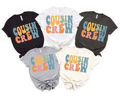 Cousin Crew Shirts for Kids, Big Cousin Shirts Matching Cousin T shirt, New to the Cousin Crew Shirt, Cousins Beach Vacation, Cousin Tee, Cousin Sweatshirt, Cousin Shirrt For Toddler, Cousin Tee For Kids -Our shirts are made to order specially for YOU. Please check our color and size charts before you place your order. If you have any questions please send us a message to clarify sizing or colors. - Please contact us via message box if you like to add or change anything on the design that's show Cousin Crew Shirts Kids, Cousin Crew Shirts, Cousin Shirts, Cousins Beach, Cousin Crew, Types Of T Shirts, Message Box, Crew Shirt, Diy Shirt