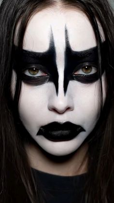 Misfits Face Paint, Corpse Make Up Metal, Black Metal Makeup Tutorial, Corpse Paint Makeup Ideas, Male Corpse Paint, Metal Show Makeup