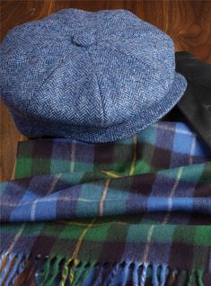 Wool Muirfield Cap in Blue Herringbone - The Ben Silver Collection Classic Blue Winter Hat, Classic Blue Cap Hat, Blue Wool Cap, Blue Flat Cap For Fall, Classic Blue Six-panel Hat, Ben Silver, Masculine Outfits, Dressy Casual Outfits, Its A Mans World