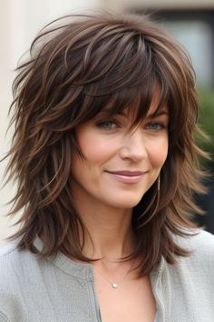 27+ Shag Hairstyles Over 40 Shaggy Haircuts 22 Medium Long Shag Haircut, Straight Shag Haircut, Dream Hairstyles, Shaggy Haircut, Medium Shaggy Hairstyles, Modern Shag Haircut, Medium Shag Haircuts, Haircuts For Medium Length Hair, Shaggy Short Hair