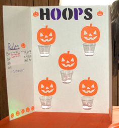 a card with pumpkins on it and the words hoop's written in orange