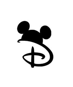 the logo for disney's mickey mouse ears is shown in black on a white background