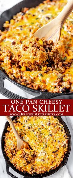 one pan cheesy taco skillet is the perfect meal for busy nights