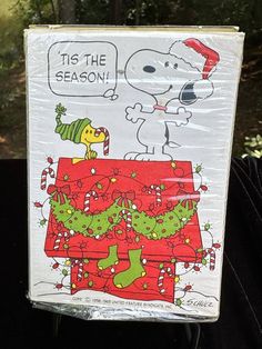 a snoopy christmas card with peanuts on it