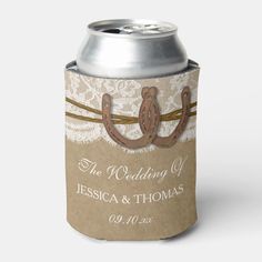 Simple yet elegant, these can coolers are perfect for any rustic country wedding celebration. These can coolers can be personalized for your special occasion and would make the perfect item for any wedding, bridal shower, engagement party, birthday party and many more special occasions. Add your custom wording to this design by using the "Edit this design template" boxes on the right hand side of the item, or click the blue "Customize it" button to arrange the text, change the fonts and colors a Horseshoe Wedding, Wedding Horseshoes, Country Stuff, Rustic Country Wedding, Can Coolers, Wedding Celebration, Wedding Matches, Wedding Collection, Can Cooler