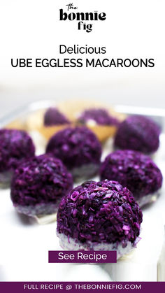 Try our Easy Ube Flavored Eggless Macaroons—a delightful Filipino dessert that's simple to make! With vibrant ube flavor and a chewy texture, these macaroons are sure to be a hit. Perfect for any occasion, they're a sweet treat that everyone will love! Dessert Flavors, Macaroons Recipe, Filipino Cuisine, Eggless Desserts, Macaroon Recipes, Sweet Cravings