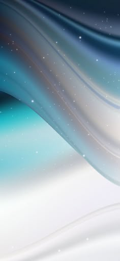 an abstract blue and white background with stars in the sky, waves and snow flakes