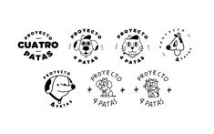 several logos for various types of pets