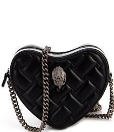 From Kurt Geiger London, the Kensington Leather Heart Crossbody Bag features:Leather exteriorAntique silver hardwareZipper closurePolyester liningSlash pocket with center dividerEagle head detailChain single strapApprox. 10.2'' x 7.08'' x 3.93'' bag; 20.4'' strap dropImported. Classy Fall Outfits, London Kensington, Leather Heart, Eagle Head