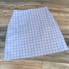 Never Worn!! Up For Trades:) Trendy Light Blue Mini Skirt, Cute Fitted Blue Mini Skirt, Cute Blue Fitted Mini Skirt, Trendy Light Blue Skort, Blue Preppy Skort For Spring, Preppy Blue Skort For Spring, Preppy Blue Skirt For Spring, Light Blue Lined Mini Skirt, Light Blue Mini Skirt With Lining