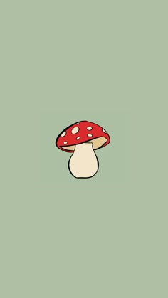 a red mushroom on a green background