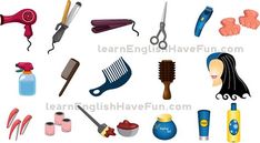 English Hair Care Vocabulary English Vocabulary Worksheets, How To Learn English, To Learn English, Beauty Parlor