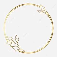 a gold circle frame with leaves on it, round, frame png and psd