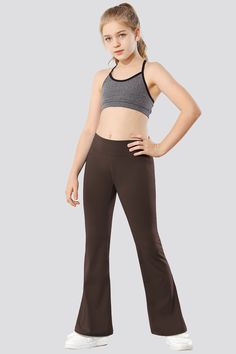 Flare leggings coffee front view Ballet Tights, Girls Dancewear, Leotard Dress, Leotards Ballet, Flare Leggings, Everyday Activities, Girls Leggings, Maternity Wear, Cut Design