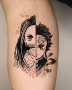 Tanjirou Manga, Slayer Tattoo, Demon Tattoo, Naruto Tattoo, Omerta Tattoo, Tattoo Signs, Back Of Shoulder Tattoo, Spooky Tattoos