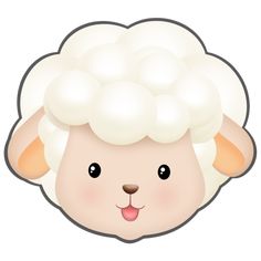 a sheep with white wool on it's head is shown in this cartoon style