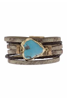 Turquoise Stone Jewelry, Diy Leather Bracelet, Natural Turquoise Stone, Turquoise Accents, Turquoise Leather, Braided Leather Bracelet, Leather Diy, Leather Cuffs, Keep Jewelry