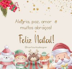 a christmas card with santa claus, snowmen and other holiday related items in spanish