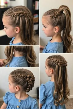 Picture Day Hair, Easy Little Girl Hairstyles, Girly Hairstyles, Girl Hairdos, Girl Hair Dos, Kid Hair, Toddler Hairstyles, Toddler Hairstyles Girl