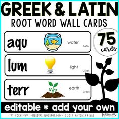 the greek and latin word wall cards are great for teaching children to learn how to write numbers