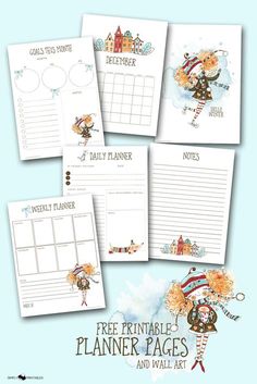 the printable planner pages are lined up and ready to be used for your child's art project