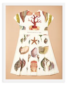 a dress with seashells and starfish on it