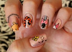 Winnie the Pooh nails #nailart Tigger Nail Art, Winnie The Pooh Nail Art