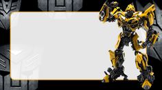 a yellow and black robot holding a white sign