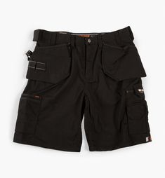 Discontinued. Limited stock.

Herock of Belgium makes these shorts from a comfortable medium-weight (260g/m², about 7.7 oz) poly/cotton blend treated with an advanced coating that helps repel dirt, sawdust and liquids. 

Double or triple stitching along high-stress points such as the inseam and bar-tack stitching at pocket corners provide reinforcement where it’s needed most. Sixteen pockets in a range of shapes and sizes let you tote a surprising amount of gear while keeping items organized and