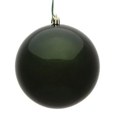 a black ball ornament hanging on a white background