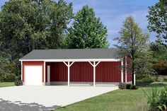 a two car garage is shown in this rendering