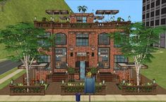 Sidewalk Cafe, Tumblr Sims 4, Small Cafe, Old Bricks, Brick Building, Maxis Match