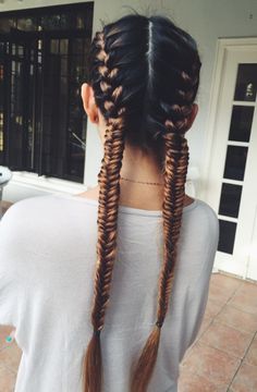 Pinterest: Nuggwifee☽ ☼☾ Boring Hair, Two Braids, Hair Envy, Messy Hairstyles, Hair Dos, Gorgeous Hair, Hair Day, Pretty Hairstyles, Hair Hacks