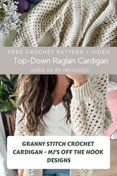 the crochet afghan pattern is shown with text that reads granny stitch off the hook designs