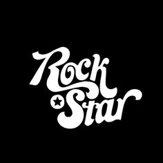 the word rock star written in white on a black background