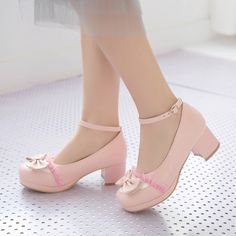 Gender: For Women Style: Fashion,KoreanOccasion: Casual,Party/Club,Office/Career,DressHeel Height: 5cmPlatform Height: 1cmSeason: Spring,Summer,Fall/Autumn,WinterPackage Contents: 1 x Shoes (Pair)Size Guide:28 = foot length 18.5-19cm 29 = foot length 19-19.5cm 30 = foot length 19.5-20cm 31 = foot length 20-20.5cm 32 = foot length 20.5-21cm33 = foot length 21-21.5cm34 = foot length 21.5-22cm (Foot width=8-8.5cm)35 = foot length 22-22.5cm (Foot width=8.5cm)36 = foot length 22.5-23cm (Foot width=8. Pink Platform Block Heels With Round Toe, Pink Block Heels With Round Toe, White Block Heel Mary Janes For Spring, Cute White Block Heels, Cute Low Heel White Heels, Cute White Low Heel Heels, Tie High Heels, Chunky Pumps, Wedge Wedding Shoes