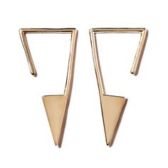 These minimalist 14K Gold Triangle Jagger threader earrings are the ultimate stylish pair. Easy to put on and take off. 14K Solid Gold Hypoallergenic, lead and nickel free Height 20mm Triangle Width 5mm x Height 9mm Thickness 0.9mm (20 gauge) #ES151-G Cheap Gold Threader Earrings For Gifts, Modern Gold Drop Cartilage Earrings, Modern Gold Pierced Cartilage Earrings, Modern Pierced Yellow Gold Ear Climbers, Modern Yellow Gold Pierced Ear Climbers, Minimalist Yellow Gold Linear Earrings Nickel Free, Minimalist Nickel-free Yellow Gold Linear Earrings, Gold Minimalist Pierced Ear Climbers, Modern 14k Gold Filled Threader Earrings