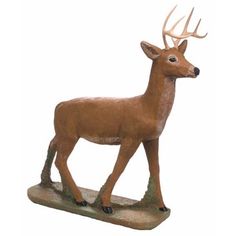 a statue of a deer with antlers on it's head is shown against a white background