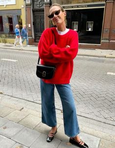 Red Sweater Outfit, Chique Outfits, Sweaters Women, Fall 24, Red Sweater, Autumn Outfits, Fall Fits, Fall Winter 2024