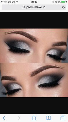 Pin de Jennifer Lessentine en Eye looks | Maquillaje de ojos ahumados, Maquillaje de ojos fiesta, Maquillaje de ojos de noche Gray Eyeshadow, Silver Smokey Eye, Prom Eyes, Eyeshadow Ideas, Silver Makeup, Formal Makeup