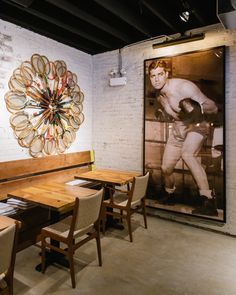 the dining room is clean and ready for customers to enjoy their meal at this eatery