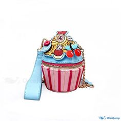 OrcaJump - Ice Cream Sundae Shoulder Bag with Adjustable Strap - Available in 2 Sizes Cream Bags, Pu Fabric, Mobile Phone Bag, Fabric Texture, Zipper Bags, Phone Bag, Pink Bag, Bag Straps, Handbag Accessories