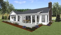 this is an artist's rendering of a house with porches and covered patio