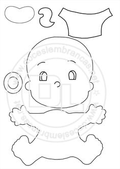 a black and white drawing of a baby's head with a thought bubble above it