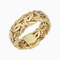 #All This intricately woven style of jewelry dates back centuries, worn as a symbol of status and power. We've taken this classically intertwined design and given it a modern polished spin. Slip on our Byzantine Band Ring to instantly elevate any look. The Finer Points: #YellowGold-14kSolidGold-6 Metal: 14 Karat Yellow Gold Dimensions: 7.3mm Band Width Construction: Hollowed Solid Gold Weight: 3.5 Grams Ring Size 6 Origin: Crafted in Istanbul, Turkey #YellowGold-14kSolidGold-7 Metal: 14 Karat Yellow Gold Dimensions: 7.3mm Band Width Construction: Hollowed Solid Gold Weight: 3.6 Grams Ring Size 7 Origin: Crafted in Istanbul, Turkey #YellowGold-14kSolidGold-8 Metal: 14 Karat Yellow Gold Dimensions: 7.3mm Band Width Construction: Hollowed Solid Gold Weight: 3.7 Grams Ring Size 8 Origin: Craft Karat Sizes, Everyday Jewelry Gold, Sell Gold, Solid Gold Rings, Evil Eye Pendant, Solid Gold Jewelry, Yellow Gold Chain, Gold Price, Size 10 Rings