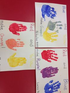 three handprints with different colors on them